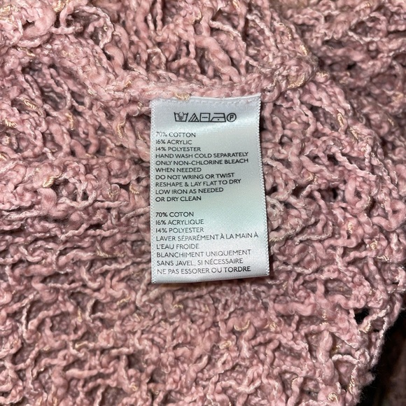 Crochet sweater. Rusty pink. 70% COTTON, 16% ACRYLIC, 14% POLYESTER. - Picture 3 of 5